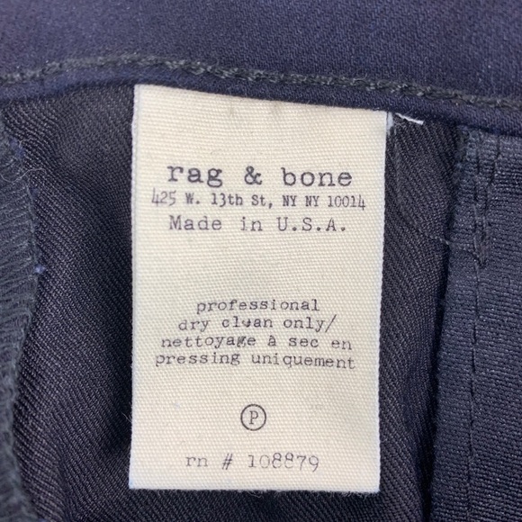 Rag & Bone Lamb Leather Trim Cotton Stretch Jeans - Picture 12 of 12